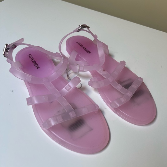 Steve Madden Other - Steve Madden Girl’s Pastel Pink Jelly Sandals Size 4 Ankle Straps Buckles